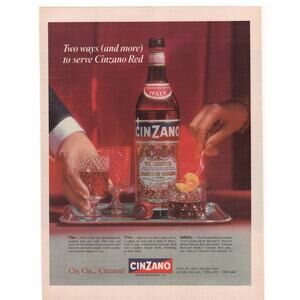 Cinzano Vermouth / Magazine Advertisement 1960s Vintage Cocktail Wine Italy